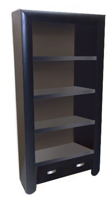 Unbranded Convex Bainted Black Bookcase 74in x 38in