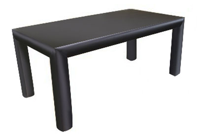 Unbranded Convex Black Painted Dining Table Small