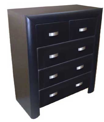 Unbranded Convex Painted Black Chest of Drawers 2 over 3