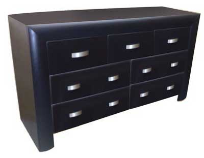 Unbranded Convex Painted Black Chest of Drawers 3 over 4