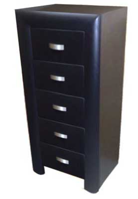 Unbranded Convex Painted Black Tall Chest of Drawers 5