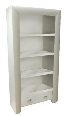 Unbranded Convex Painted White Bookcase 74in x 38in