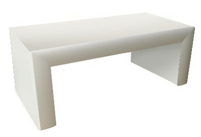 Unbranded Convex Painted White Coffee Table