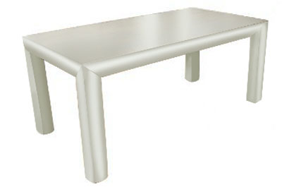 Unbranded Convex Painted White Dining Table Small