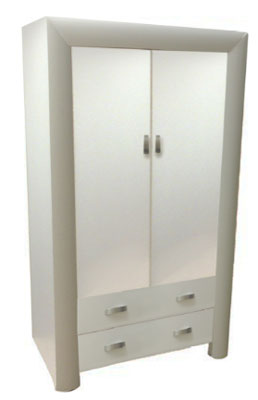 Unbranded Convex Painted White Wardrobe