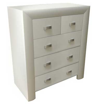 Unbranded Convex White painted Chest of Drawers 2 over 3