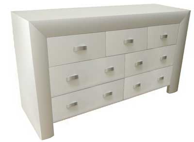 Unbranded Convex White Painted Chest of Drawers 3 over 4