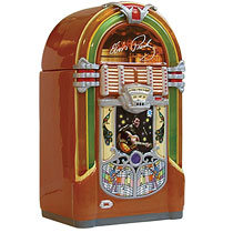 Keep your cookies in style with this 37cm high juke box shaped ceramic cookie jar. An official licen