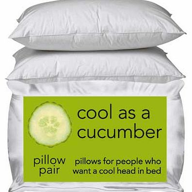 Beat the heat and night time sweats with this pair of Cool as a Cucumber pillows. The 100% polycotton covered pillows help keep the head and neck cool in bed. with all the comfort and support for a perfect nights sleep. Pack quantity: 2. 70% polyeste