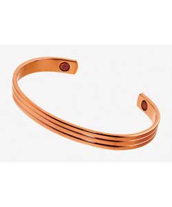 Copper 3 Row Gents Magnetic Torque Bangle