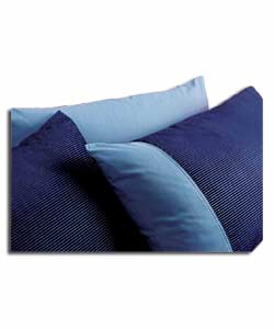 Cord Effect Blue Double Duvet Cover and Pillowcase Set