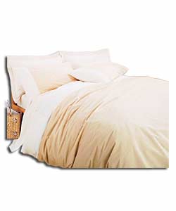 Cord Effect Natural Double Duvet Cover and Pillowcase Set