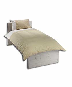 Cord Effect Natural Single Duvet Cover and Pillowcase Set