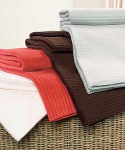 Cord Effect Soft Fleece Throw - Green