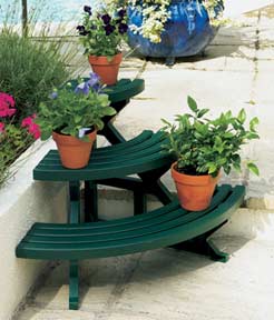 Corner 3 Tier Stand made from strong and durable in weather resistant plastic. Can be used to make