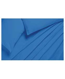 Unbranded Cornflower Blue Fitted Sheet Set Double Bed
