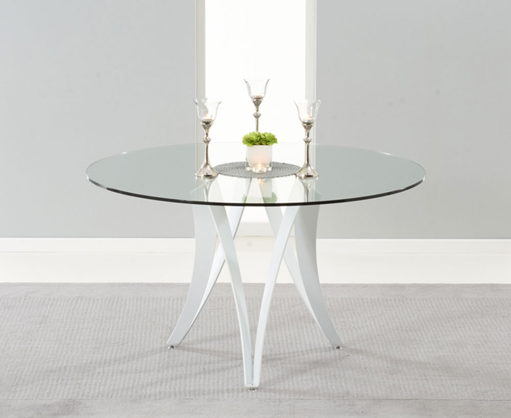 Unbranded Coronet White Gloss and Glass Round Dining Table