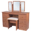 Corrib Pine 6 drawer kneehole dressing table