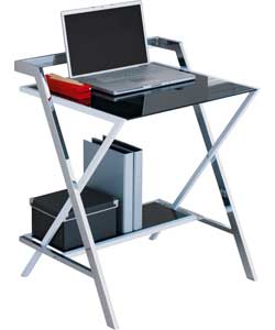 Unbranded Coruna Black and Chrome Laptop Computer Desk