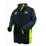 Superb 34 length team jacket with storm proof flap
