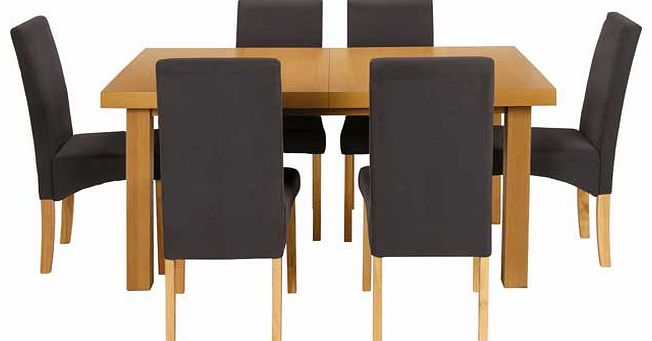 Unbranded Cosgrove Extendable Oak Dining Table and 6