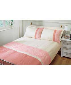 Unbranded Cosina Faux Silk Double Duvet Set - Rose
