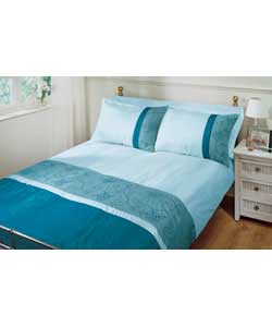 Unbranded Cosina Faux Silk Double Duvet Set - Teal