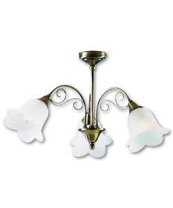 Costello 3 Light Ceiling Fitting - Antique Brass Effect
