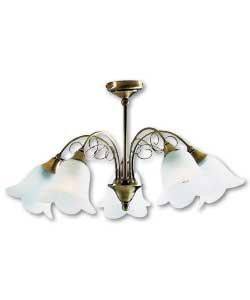 Costello 5 Light Ceiling Fitting - Antique Brass Effect