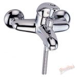 This bath and shower mixer comes highly polished w