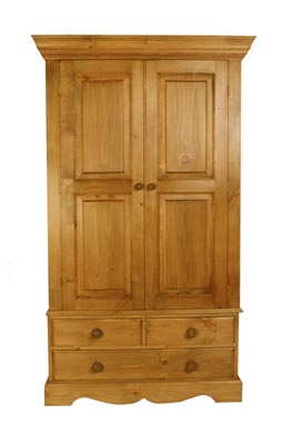 Unbranded COTTAGE DOUBLE PINE WARDROBE