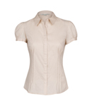 Unbranded COTTON PUFF SLEEVE PINTUCKED BLOUSE