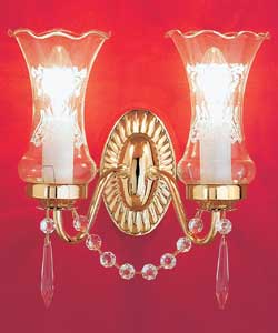 Countess Double Wall Light - Brass Finish