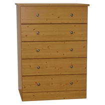 Unbranded Country 5 Drawer Chest Pine Effect