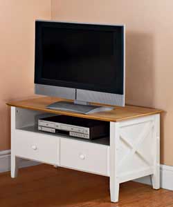 Country Cross TV Unit With 2 Drawers
