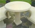 Unbranded Country Pedestal Table: Diameter 720, H690 - Natural Cream Stone