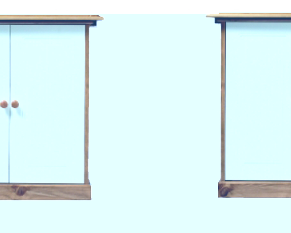 Unbranded Country Pine and Ivory Two Door Cupboard