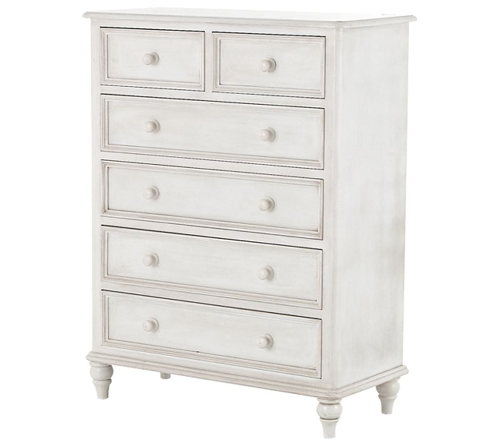 Unbranded Country Rose White 6 Drawer Chest