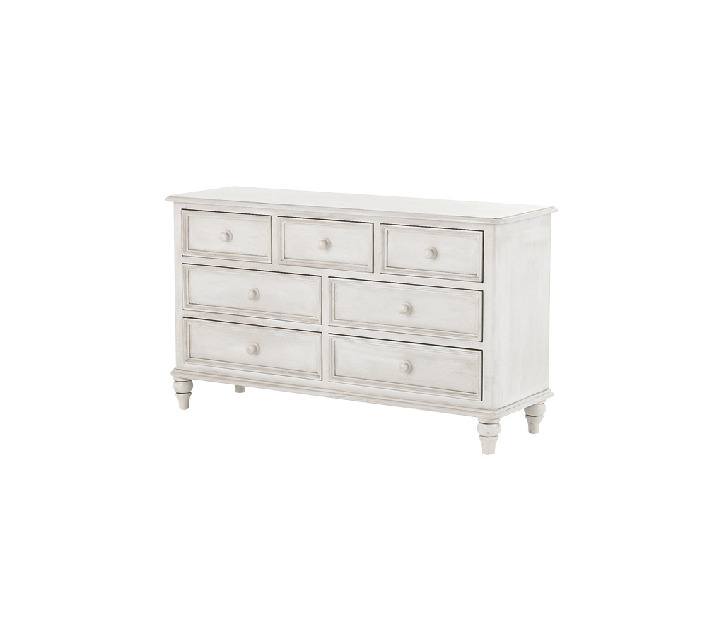 Unbranded Country Rose White 7 Chest of drawers