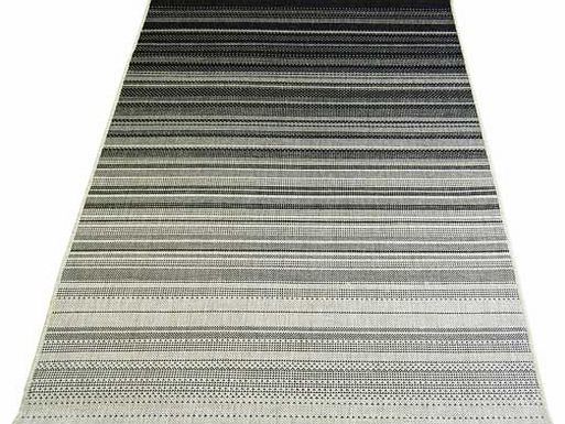 Graduated stripe design flatwave rug woven with a durable polypropylene pile. Suitable for all areas of the home. 100% polypropylene. Surface shampoo only. Size L150. W80cm. Weight 2kg. (Barcode EAN=5053095067743)