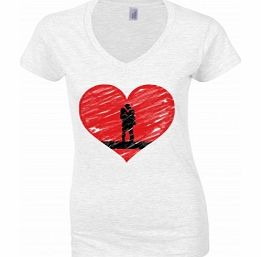 Unbranded Couples in Love White Womens T-Shirt Small ZT