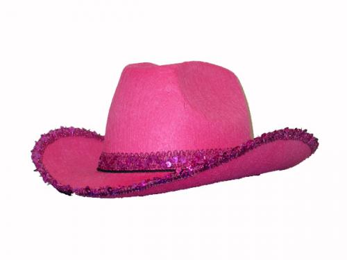 Cowgirl hat, pink imported felt