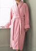 The DKNY Cozy long robe is styled in soft fleece f