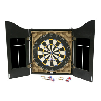 CQ Tour Player Darts Board  plus Darts and Cabinet