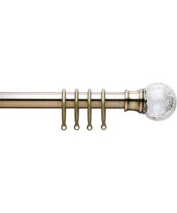 Unbranded Crackle Ball Curtain Pole - Antique Brass Effect