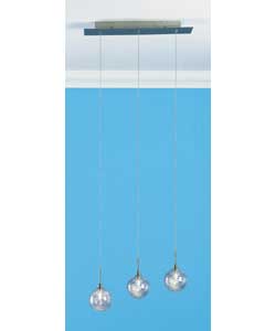 Crackle Glass 3 Light Ceiling Fitting