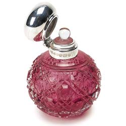 Cranberry Glass Perfume Bottle