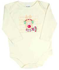 Cream Christmas Bodysuit - Newborn