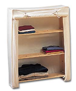 Cream Covered Shelf Unit