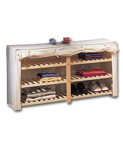 Cream Double Shelf Unit